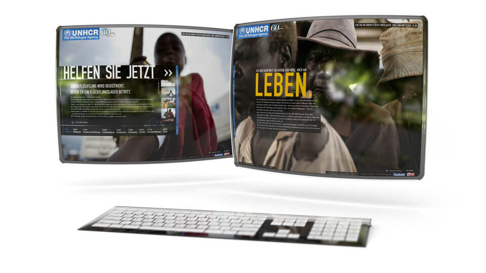 Abbildung Screens Flash-Website Ein Tag im Flüchtlingslager