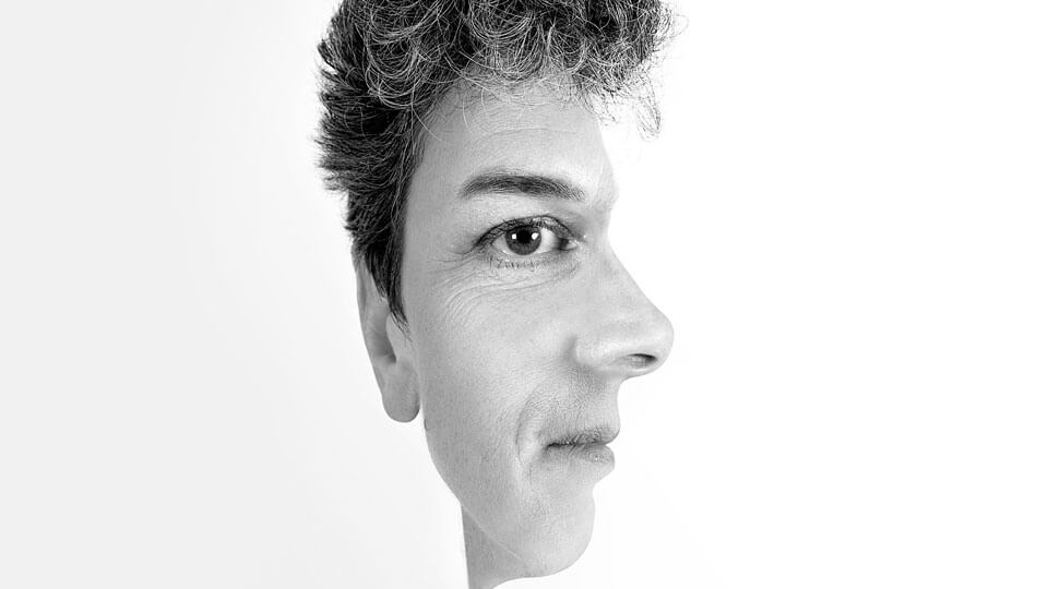 Bildmontage Portrait Frau